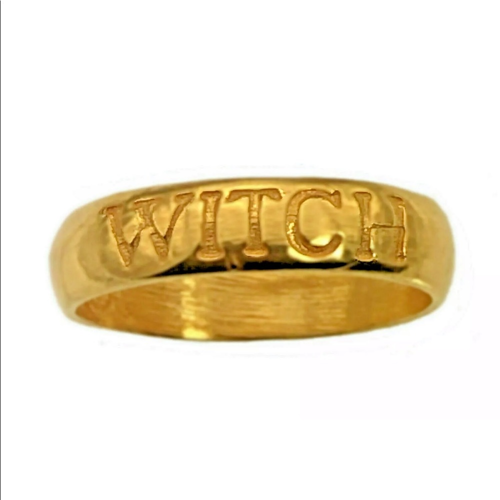 NWT FOR ALL YOU GOOD WITCHES SZ 6 24KT GOLD PLATED - Picture 1 of 3